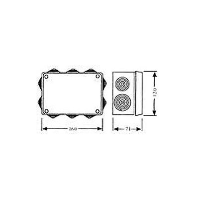 Caja electrica estanca sin conos 153x110x65 IP65 Solera