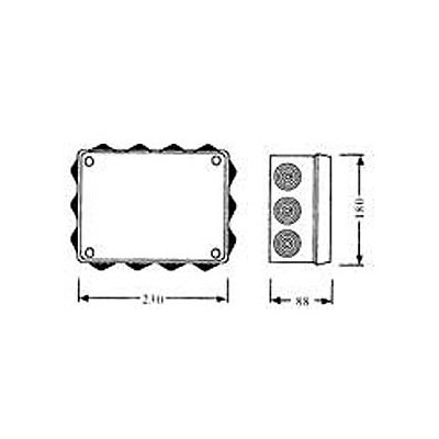 Caja estanca 220x170x80 puerta transparente carril DIN Solera