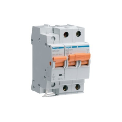 Interruptor automatico +Limitador sobretensiones permanentes y transitorias  Hager MZ225G 2 Polos 25A