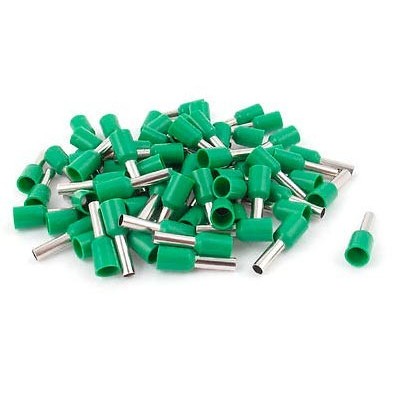 Punteras aisladas hueca para cable de 6mm verde