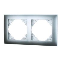 Marco mecanismos Efapel doble 90920 t al aluminio