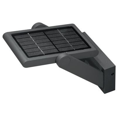 Aplique panel solar PROA LED negro 2.5W 120º