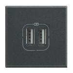 Toma cargador USB antracita de BTicino Axolute HS4285C2