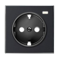 Tapa enchufe schuko piloto control 8588.8 ns negro soft niessen sky