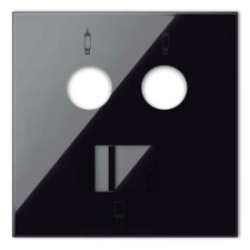 Tapa toma de televisión y RJ45 cat6 10000072-138 Simon 100 negro