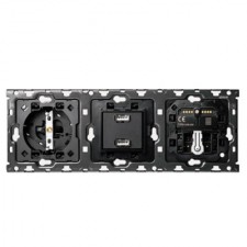 Kit 3 elementos 1 base - 1 cargador 2Xusb - 1 persianas - 1 conmutador 10010306-039 Simon 100
