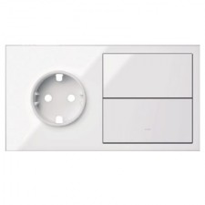 Kit front 2 elementos 1 enchufe 1 tecla 10020203-130 blanco Simon 100