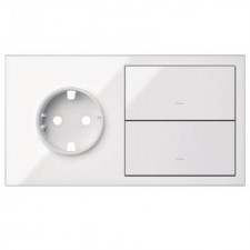 Kit front 2 elementos 1 enchufe 2 tecla 10020204-130 blanco Simon 100