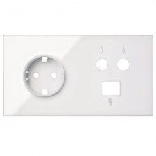 Kit front 2 elementos 1 enchufe 1 toma TV 1 RJ45 10020208-130 Simon 100