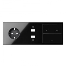 Kit front 3 elementos 1 base - 1 cargador 2Xusb - 1 persianas - 1 tecla negro 10020306-138 Simon 100