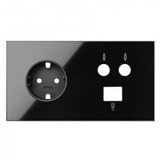 Kit front 2 elementos 1 enchufe 1 toma TV 1 RJ45 10020208-138 Simon 100