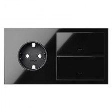 Kit front 2 elementos 1 enchufe 2 tecla 10020204-138 negro Simon 100