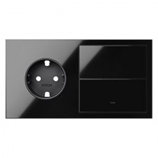 Kit front 2 elementos 1 enchufe 1 tecla 10020203-138 negro Simon 100