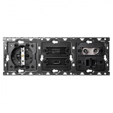 Kit back 3 elementos 1 enchufe 1 HDMI 1 USB 1 TV 1 RJ45 10010304-039 blanco Simon 100
