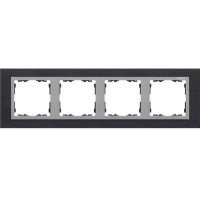 Marco inox negro 82947-38 Simon 82 Nature  4 elementos