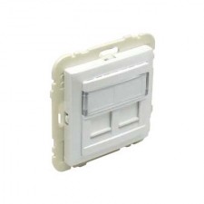 Tapa soporte dos conectores informática Efapel RJ45 90442 S GE HIELO