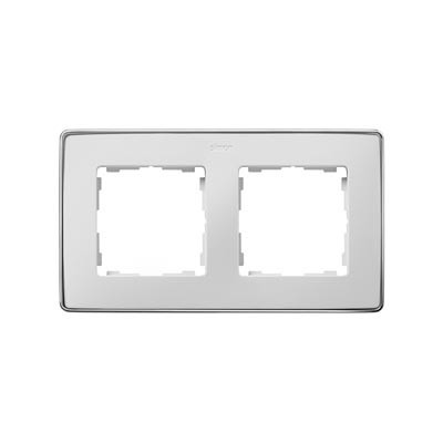 Marco blanco base cromo 2 elementos 8201620-244 Simon 82 Detail