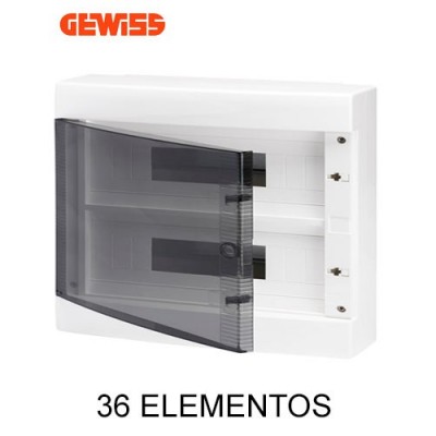 Cuadro eléctrico GEWISS gw40049 superficie puerta transparente