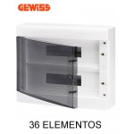 Cuadro eléctrico GEWISS gw40049 superficie puerta transparente