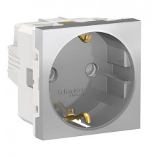 Base de enchufe Schneider NU303730 New Unica Aluminio