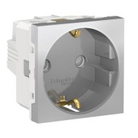 Base de enchufe Schneider NU303730 New Unica Aluminio