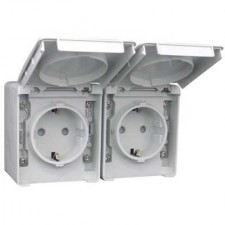 Base enchufe Schuko doble estanco 16A IP65 48865 CCZ EFAPEL