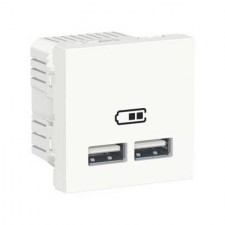 Cargador USB doble New Unica NU341818 Schneider blanco polar