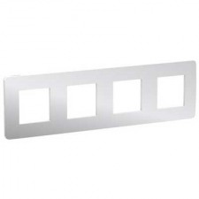 Marco Studio metal aluminio blanco NU280855 New Unica Schneider 4 elementos