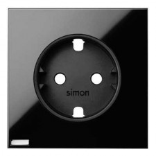 Kit front 2 elementos 2 enchufes schuko cristal negro 10020202-138 Simon 100
