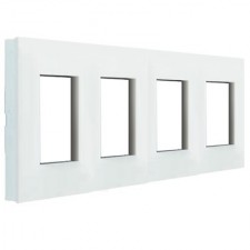 Marco cuádruple Legrand Valena Next 741004 blanco opal