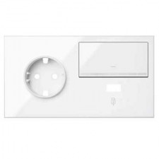 Kit front 1 enchufe + cargador USB + tecla regulable 10021209-130 Simon 100 blanco izquierda