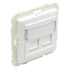 Tapa soporte dos conectores informática Efapel RJ45 90442 S BR blanco