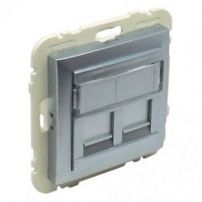 Tapa 2 conectores informática Efapel RJ45 90442 S AL aluminio
