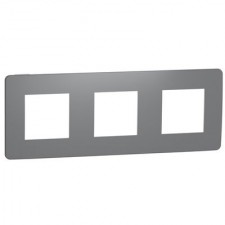 Marco de 3 elementos gris Schneider NU280621 New Unica Studio Color