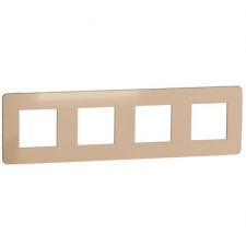 Marco de 4 elementos cobre Schneider NU280857 New Unica Studio Metal