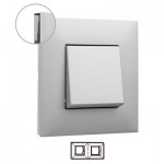 Marco 2 ventanas Legrand 741032 Valena Next aluminio fumé