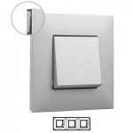Marco 3 ventanas Legrand 741033 Valena Next aluminio fumé