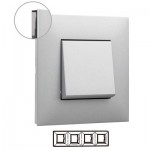 Marco 4 ventanas Legrand 741034 Valena Next aluminio fumé