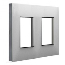 Marco 2 ventanas Legrand 741032 Valena Next aluminio fumé