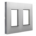 Marco 2 ventanas Legrand 741032 Valena Next aluminio fumé