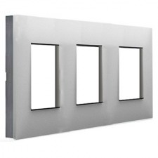 Marco 3 ventanas Legrand 741033 Valena Next aluminio fumé