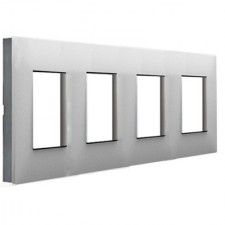Marco 4 ventanas Legrand 741034 Valena Next aluminio fumé