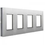Marco 4 ventanas Legrand 741034 Valena Next aluminio fumé