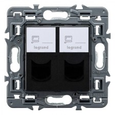 Toma doble RJ45 informática Cat 6 Legrand 741476 Valena Next Dark