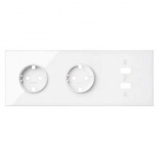 Kit front 3 elementos 2 enchufes 2 USB 10020308-130 blanco Simon 100