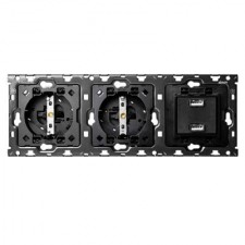 Kit back 2 enchufes 2 cargador USB IO 10010308-039 Simon 100