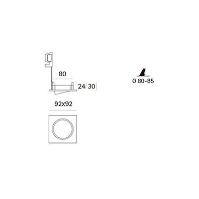 Ojo de buey LED blanco 1w Epistar COB 3000K luz cálida 33mm diámetro