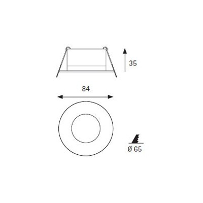 Ojo de buey LED blanco 1w Epistar COB 3000K luz cálida 33mm diámetro