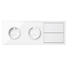 Kit front 3 elementos 2 enchufes 2 teclas 10020310-130 blanco Simon 100