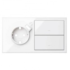 Kit front 2 elementos 1 enchufes + USB 2 teclas 10020212-130 blanco Simon 100